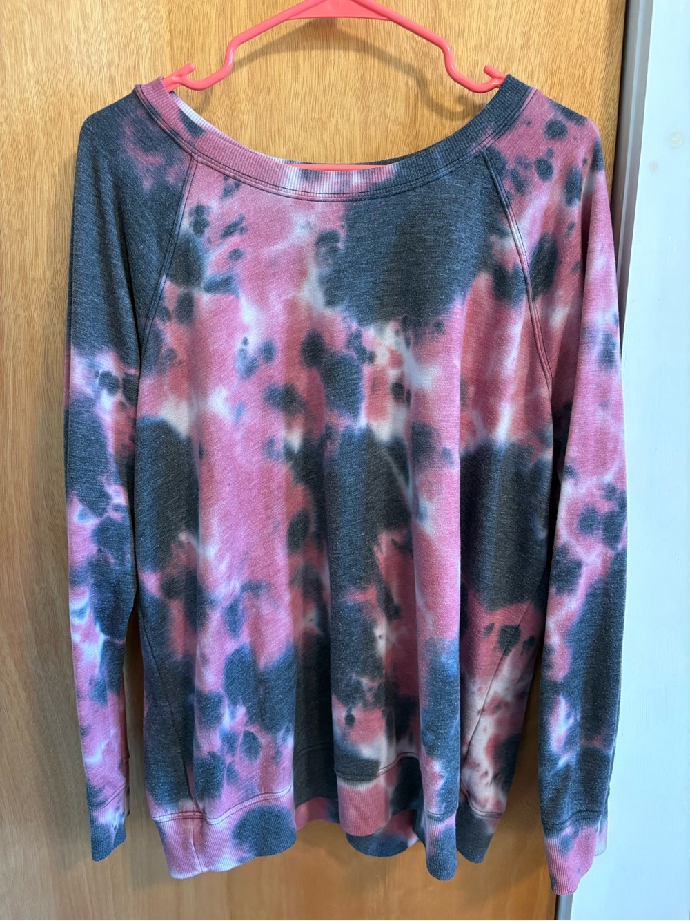 Torrid Pink and Gray Tie Dye Sweatshirt Size 1